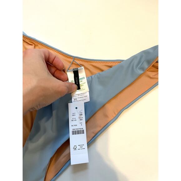 J. Crew High Leg Swim Bikini Bottom Light Blue Size Small NEW - Picture 6 of 8